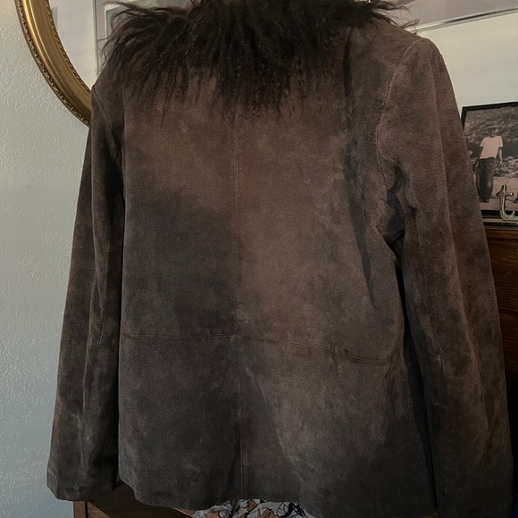 Chico's Dark Brown Teddy Jacket with Faux Fur - Picture 8 of 12